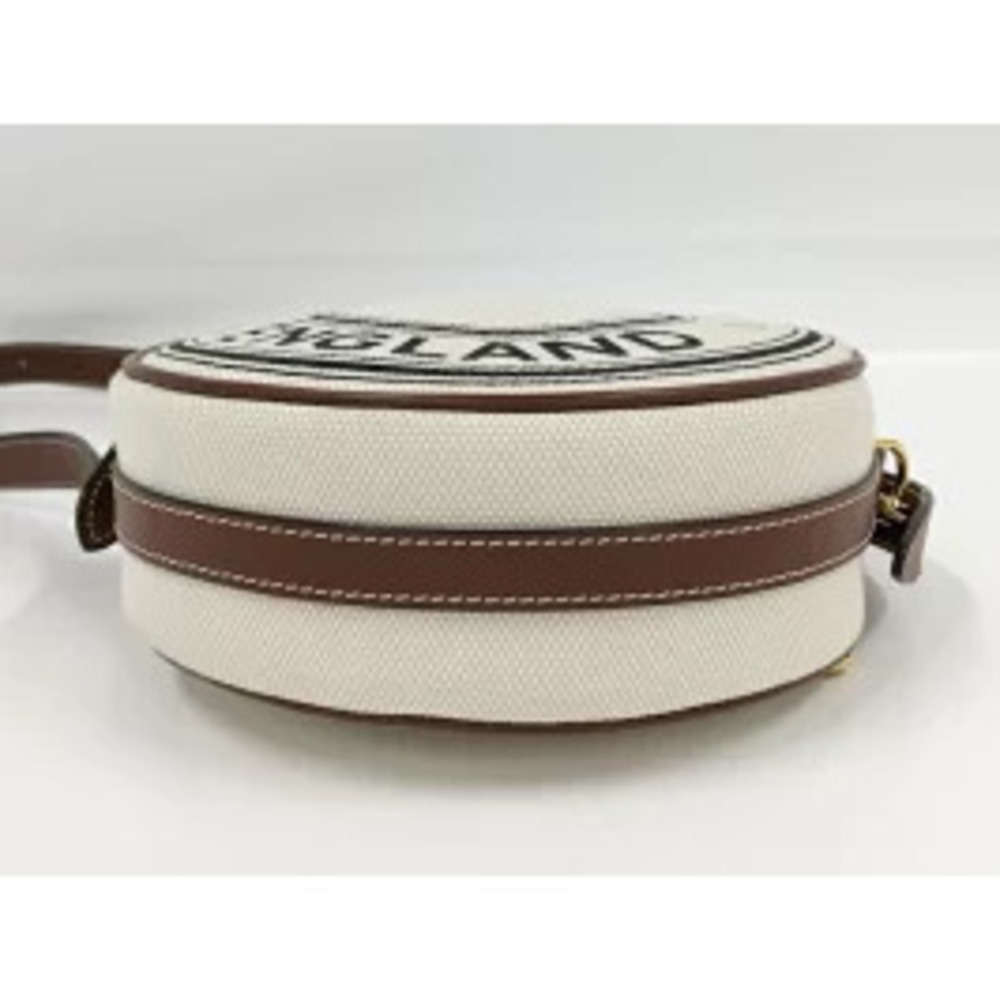BURBERRY Louise Shoulder Bag Leather Canvas Ivory White Brown - Picture 6 of 9
